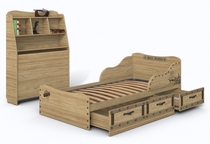 Детская кровать "Корсар-3" с ящиками и изголовьем